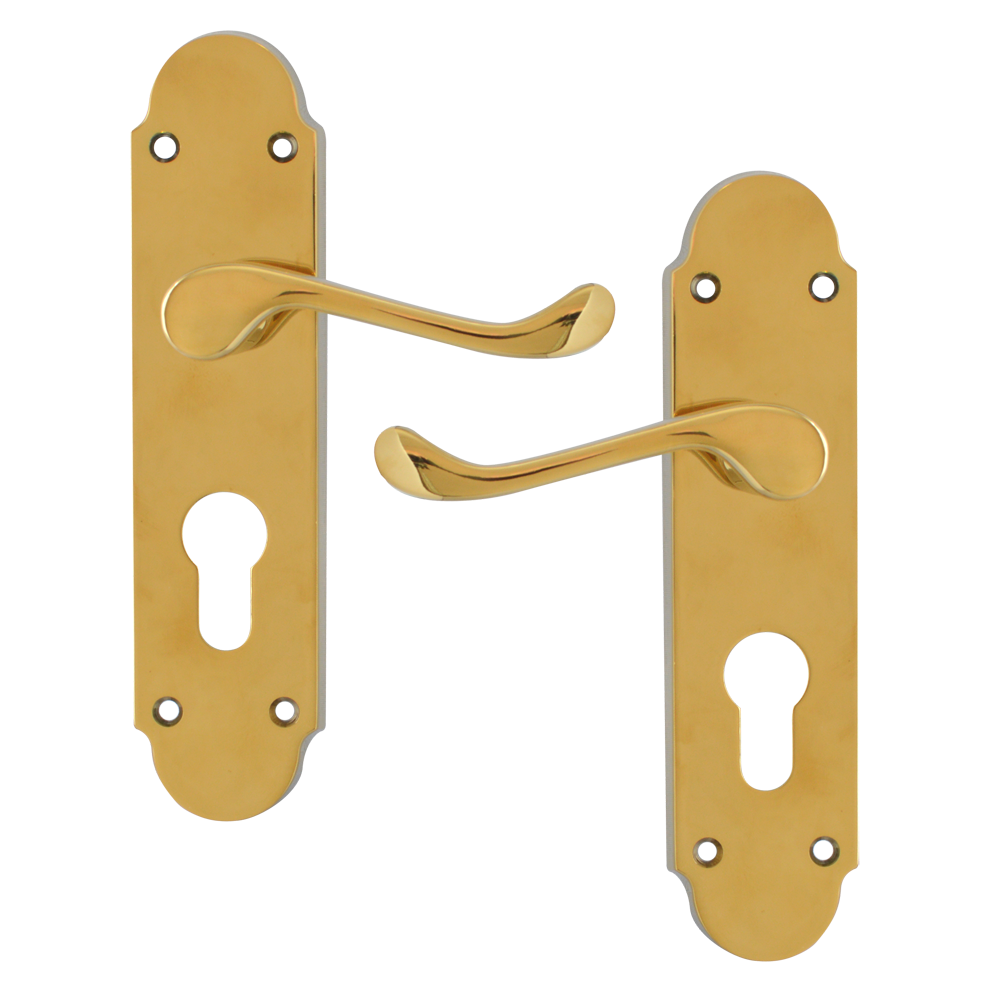 ASEC Oakley Plate Mounted Lever Furniture - PB Euro Lever Lock Visi