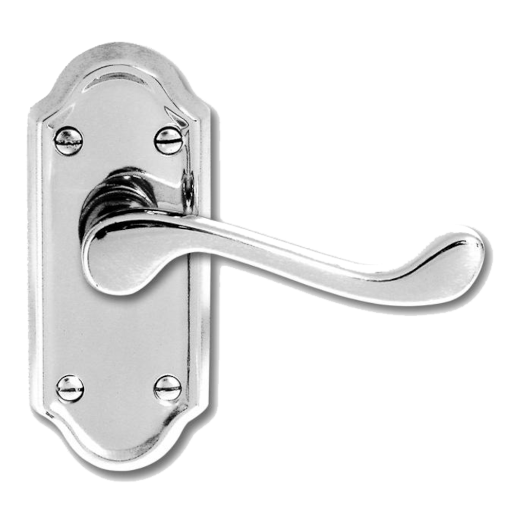 ASEC Ashstead Plate Mounted Lever Furniture - CP Short Plate Lever Latch Visi