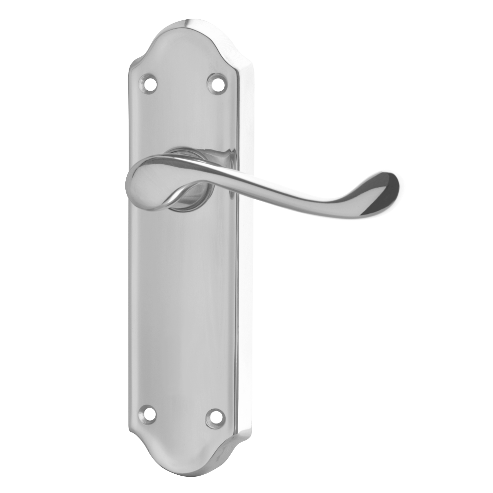 ASEC Ashstead Plate Mounted Lever Furniture - CP Long Plate Lever Latch Visi