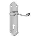 ASEC Ashstead Plate Mounted Lever Furniture - CP Long Plate Lever Lock Visi