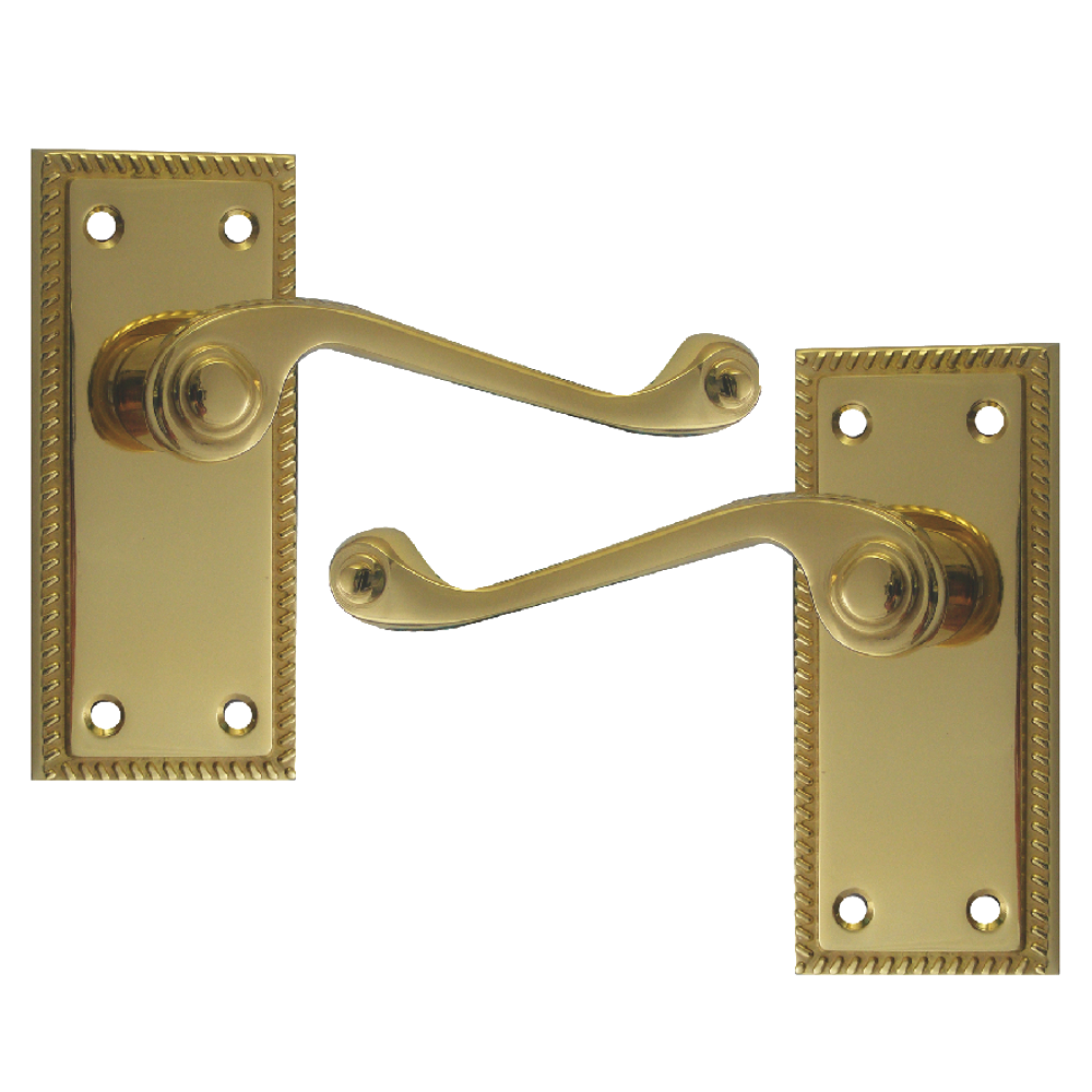 ASEC Georgian Plate Mounted Lever Furniture - PB Lever Latch Boxed