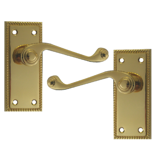 ASEC Georgian Plate Mounted Lever Furniture - PB Lever Latch Boxed