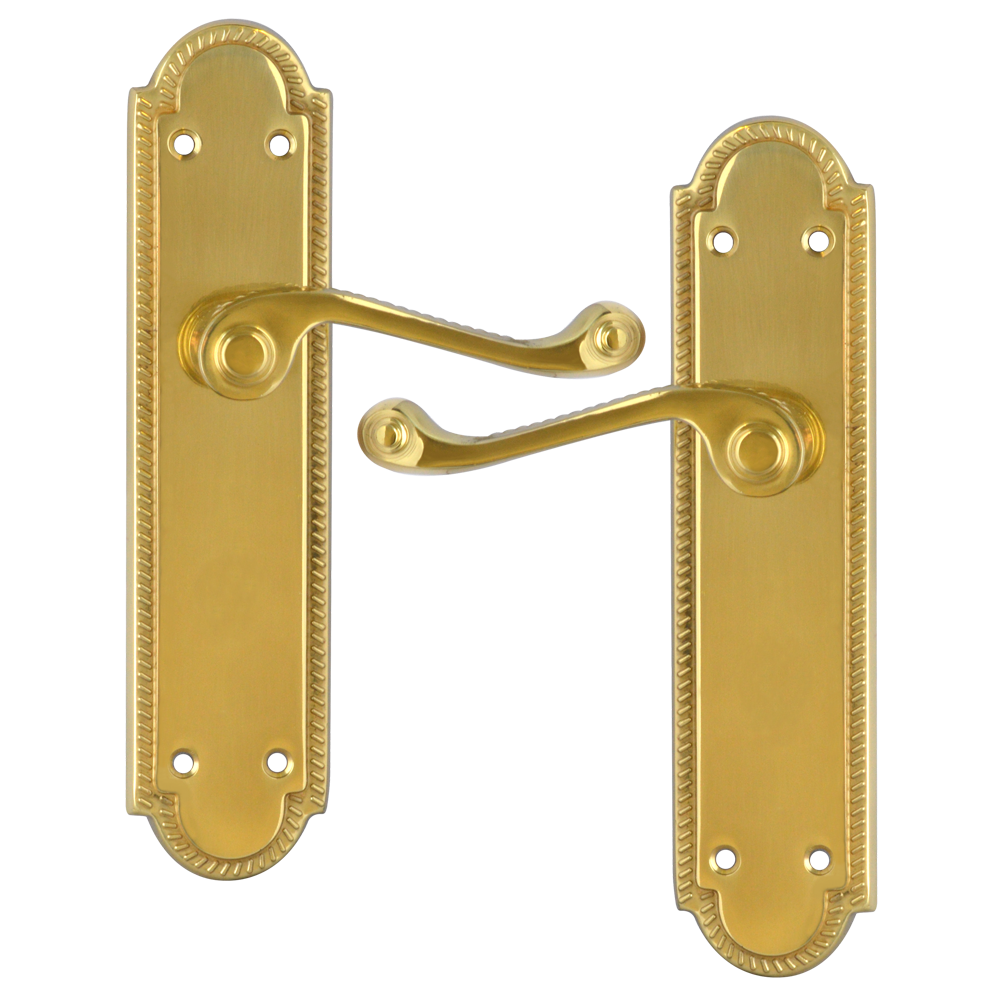 ASEC Georgian Shaped Plate Mounted Lever Furniture - PB Lever Latch