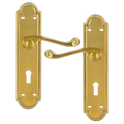 ASEC Georgian Shaped Plate Mounted Lever Furniture - PB Lever Lock