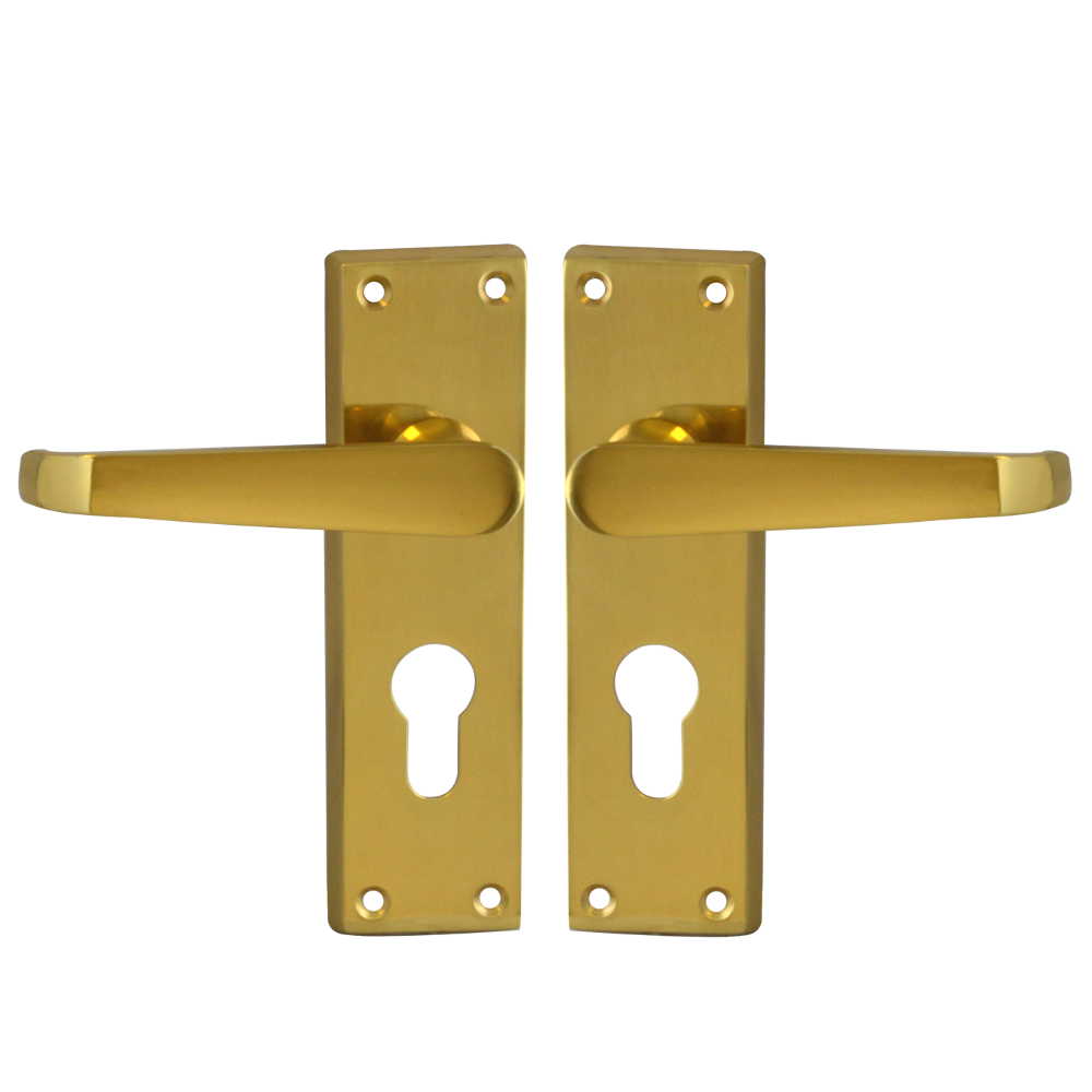 ASEC Victorian Plate Mounted Lever Furniture - PB Euro Lever Lock Boxed