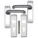ASEC Plate Mounted Aluminium Lever Furniture - SAA Euro