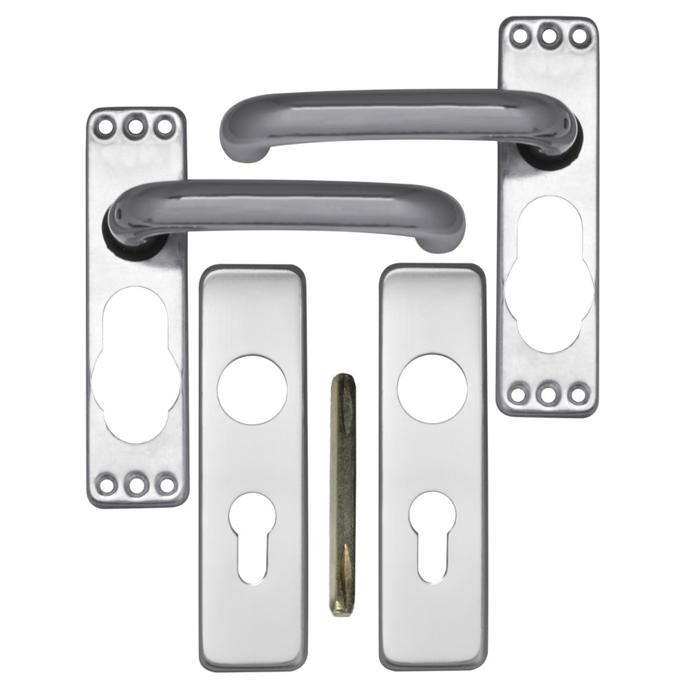 ASEC Plate Mounted Aluminium Lever Furniture - SAA Euro