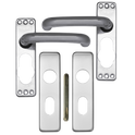 ASEC Plate Mounted Aluminium Lever Furniture - SAA Oval