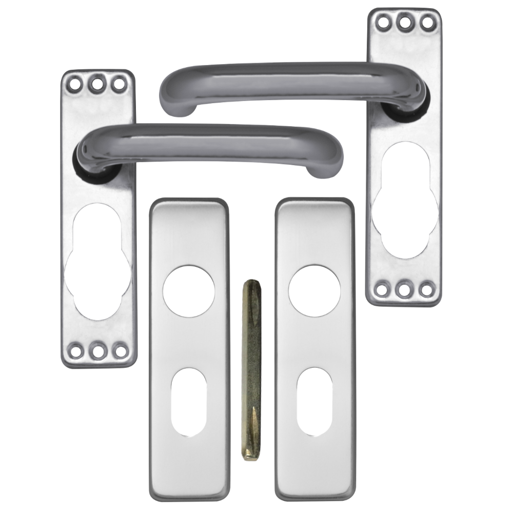 ASEC Plate Mounted Aluminium Lever Furniture - SAA Oval