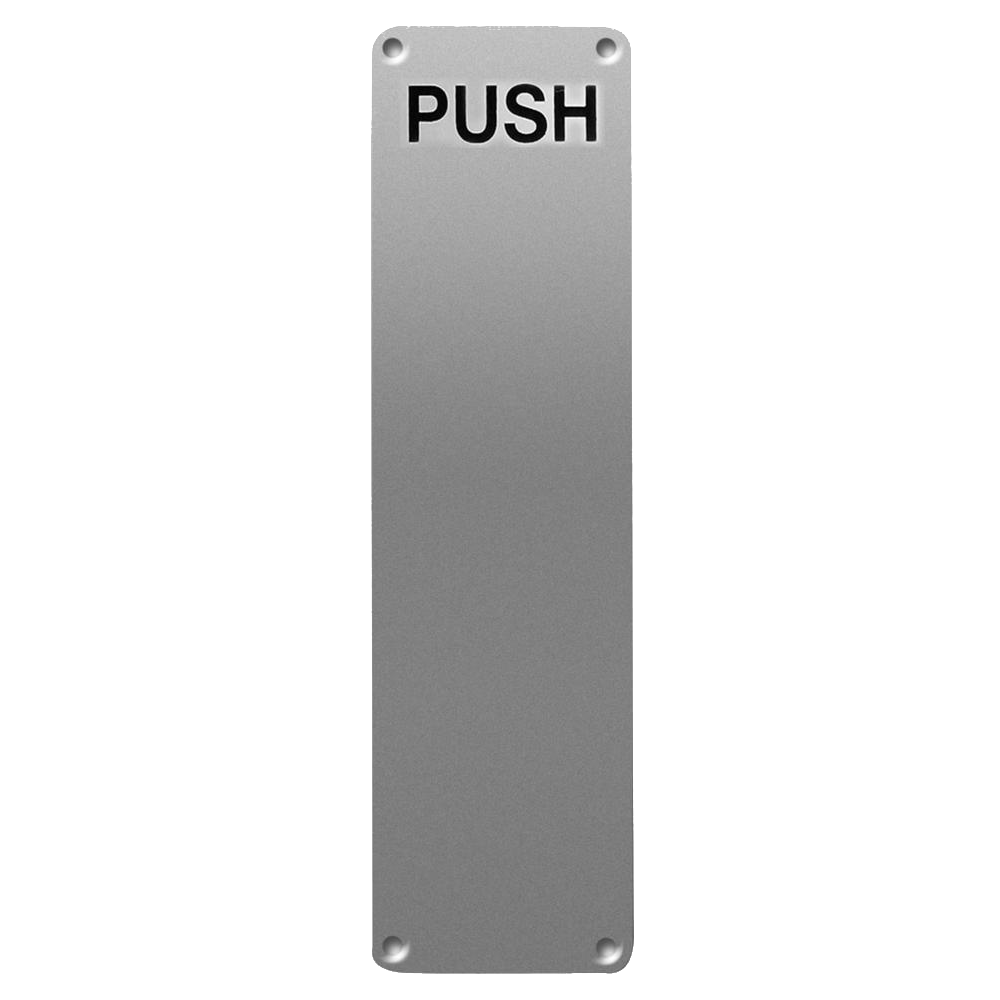 ASEC 75mm Wide Stainless Steel `Push` Finger Plate - 300mm x 75mm `Push`