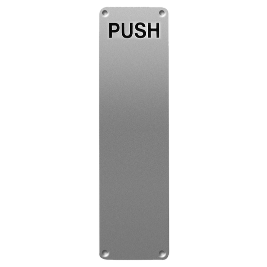 ASEC 75mm Wide Stainless Steel `Push` Finger Plate - 300mm x 75mm `Push`