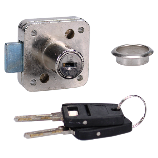ASEC Deadbolt Furniture Lock Square Plate - 16mm