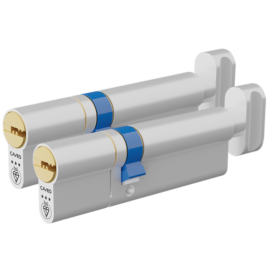CAVEO TS007 3* Key & Turn Euro Dimple Cylinder Keyed Alike - 100mm 40(Ext)/60 (35/10/55T) 3 Keys