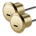 CAVEO Dimple Rim Cylinder Keyed Alike Pair - PB 3 Keys