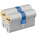 CAVEO TS007 3* Double Euro Dimple Cylinder Keyed Alike Pair - 80mm 45(Ext)/35 (40/10/30) 3 Keys