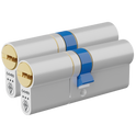 CAVEO TS007 3* Double Euro Dimple Cylinder Keyed Alike Pair - 85mm 50(Ext)/35 (45/10/30) 3 Keys