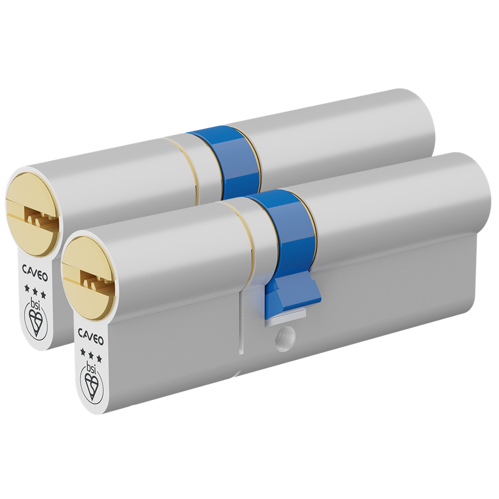 CAVEO TS007 3* Double Euro Dimple Cylinder Keyed Alike Pair - 95mm 50(Ext)/45 (45/10/40) 3 Keys