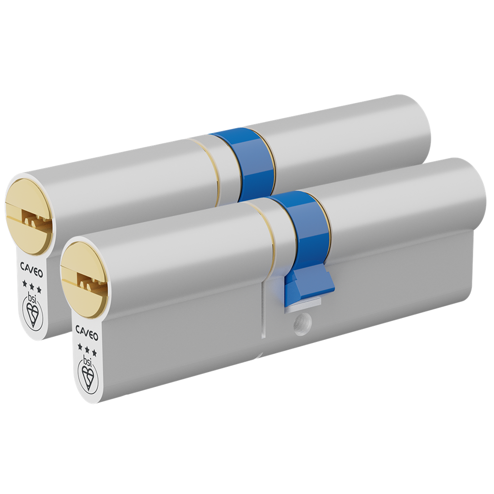 CAVEO TS007 3* Double Euro Dimple Cylinder Keyed Alike Pair - 100mm 60(Ext)/40 (55/10/35) 3 Keys