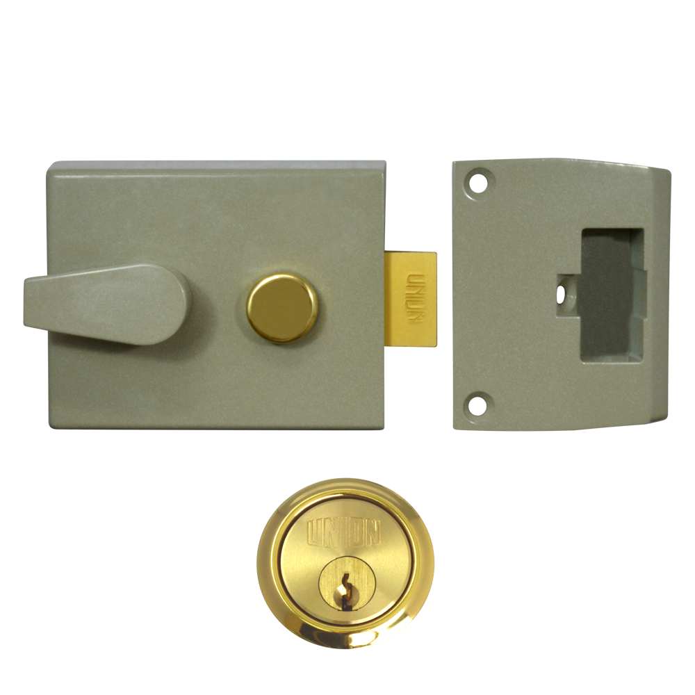 UNION 1026, 1027 & 1028 Non-Deadlocking Nightlatch - 1028 - 60mm CG Case - PL Cyl Visi