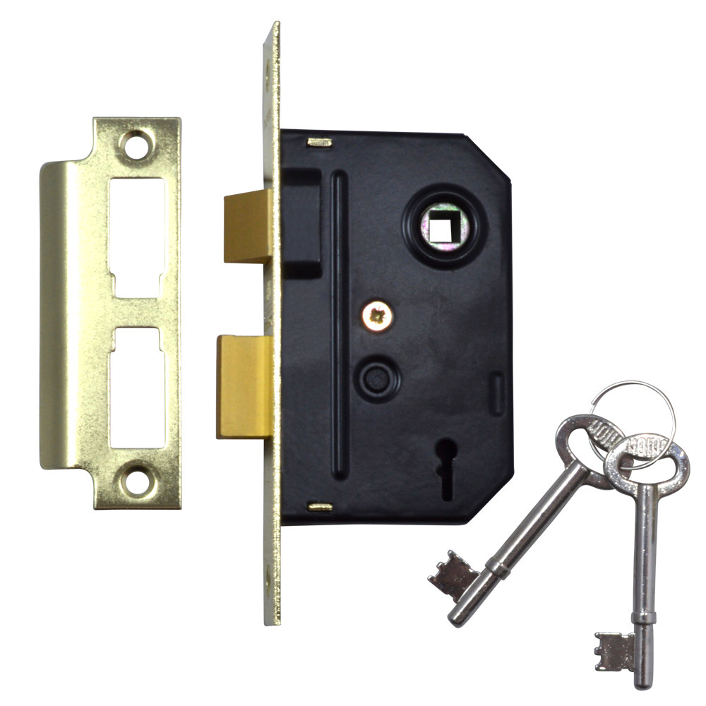 UNION 2295 2 Lever Sashlock - 64mm PB KA Bagged