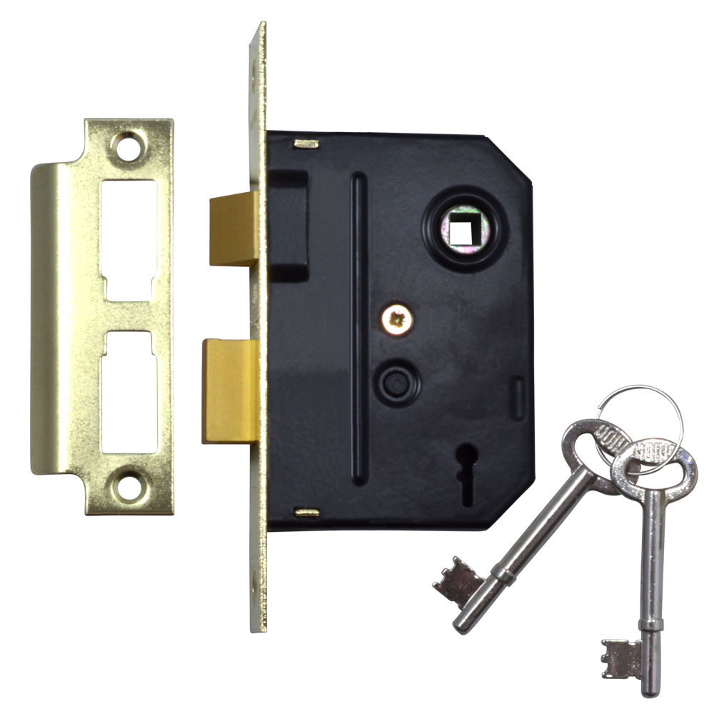 UNION 2295 2 Lever Sashlock - 75mm PB KA Bagged