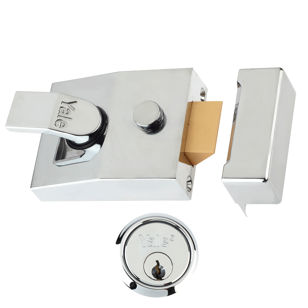 YALE 85 & 89 Deadlocking Nightlatch - 60mm Chrome CH Cyl Visi