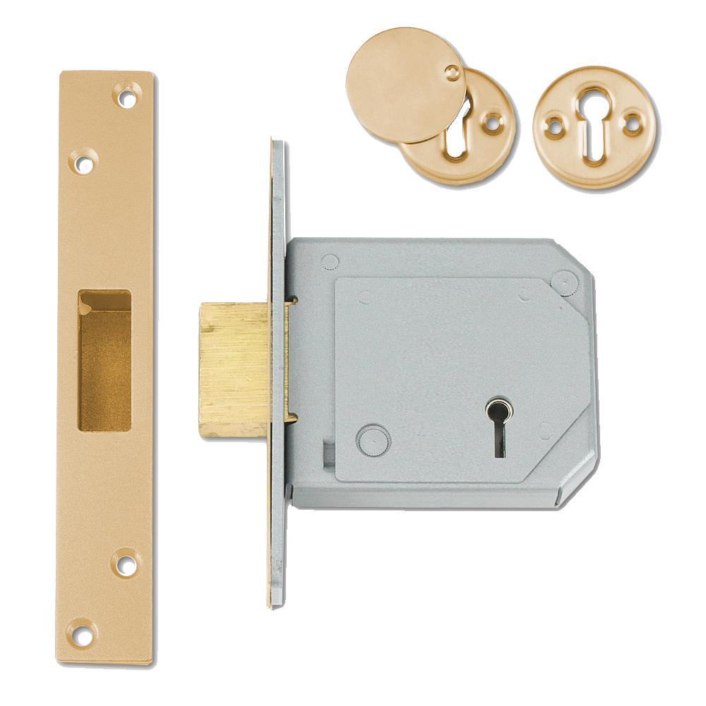 UNION C-Series 3G114E BS 5 Lever Deadlock - 80mm PB KA Boxed