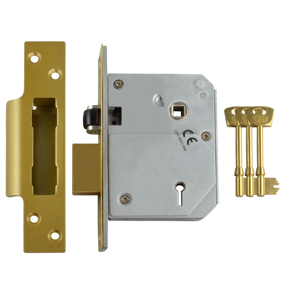 UNION C-Series 3K74E BS 5 Lever Sashlock - 80mm PB KD Boxed