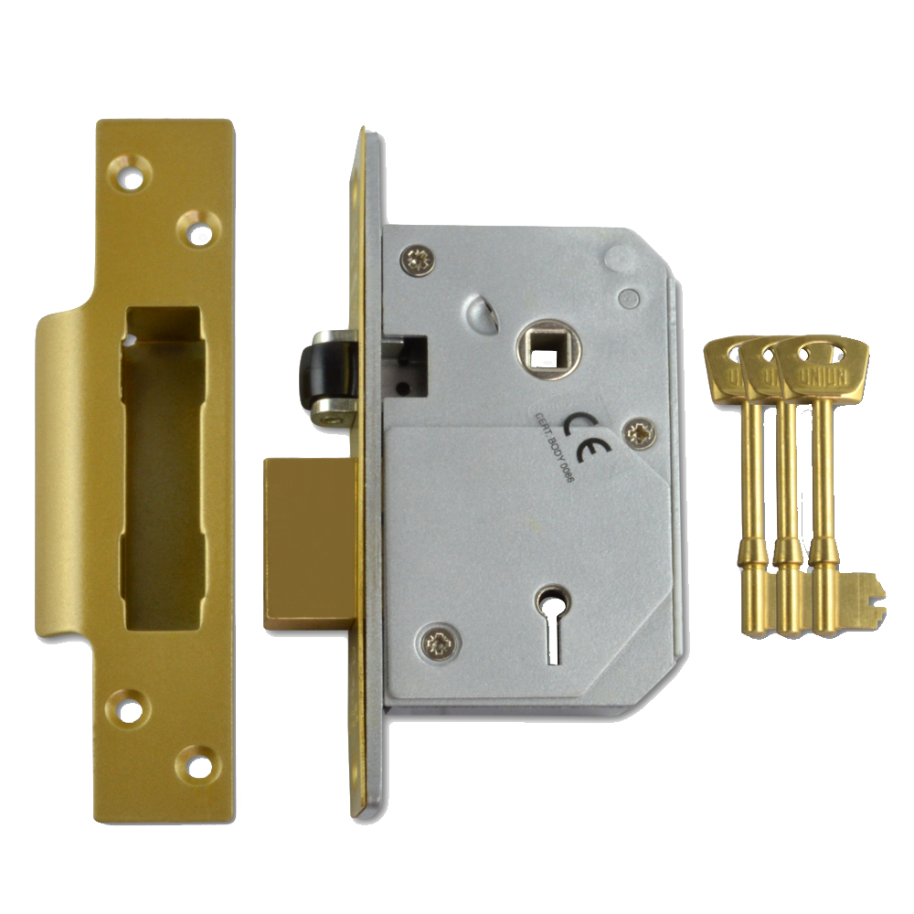 UNION C-Series 3K74E BS 5 Lever Sashlock - 67mm PB KA Boxed