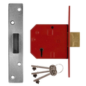 UNION 2134E BS 5 Lever Deadlock - 80mm SC KD Visi