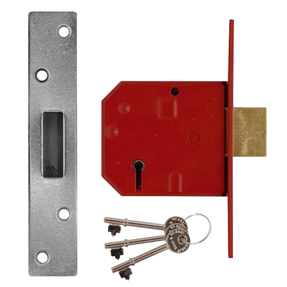 UNION 2134E BS 5 Lever Deadlock - 80mm SC KD Visi