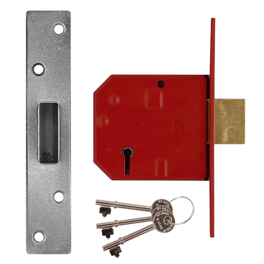 UNION 2134E BS 5 Lever Deadlock - 80mm SC KA Boxed