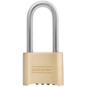 MASTER LOCK 175 Brass Open Shackle Combination Padlock - KD Long Shackle Visi