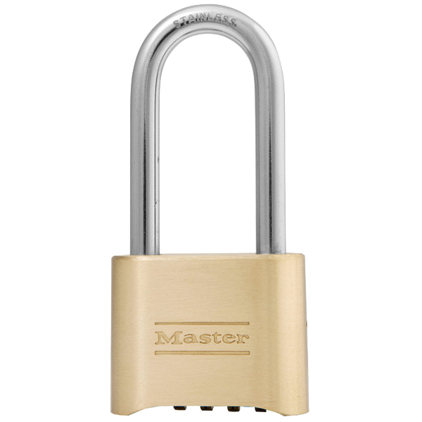 MASTER LOCK 175 Brass Open Shackle Combination Padlock - KD Long Shackle Visi