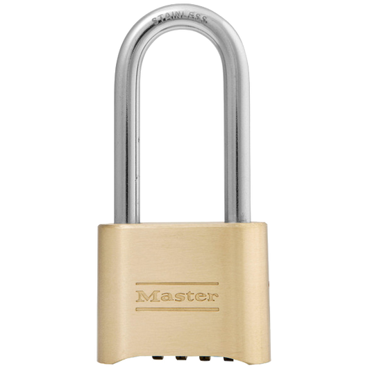 MASTER LOCK 175 Brass Open Shackle Combination Padlock - KD Long Shackle Visi