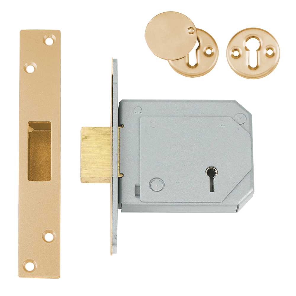 UNION C-Series 3G114E BS 5 Lever Deadlock - 80mm PB KD Visi