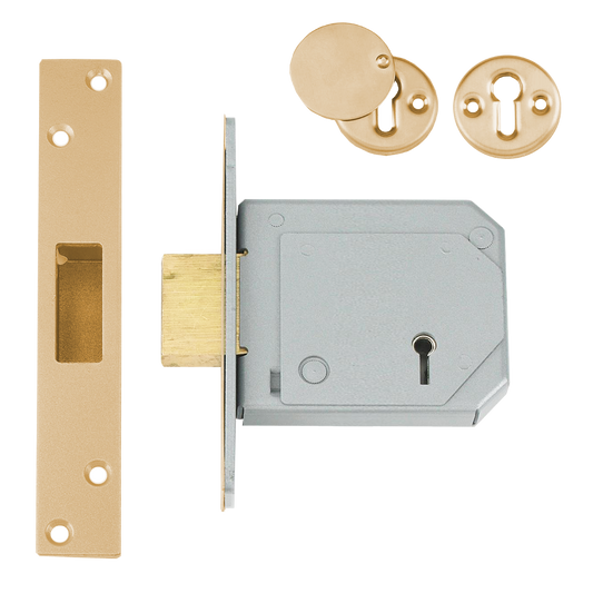 UNION C-Series 3G114E BS 5 Lever Deadlock - 80mm PB KD Visi