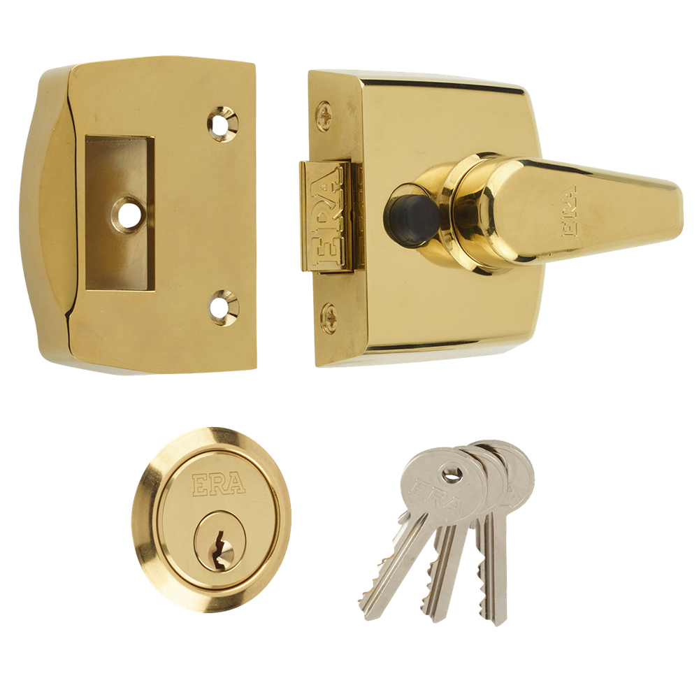 ERA 1430 Non-Deadlocking Nightlatch - 40mm PB Case - PB Cyl Boxed