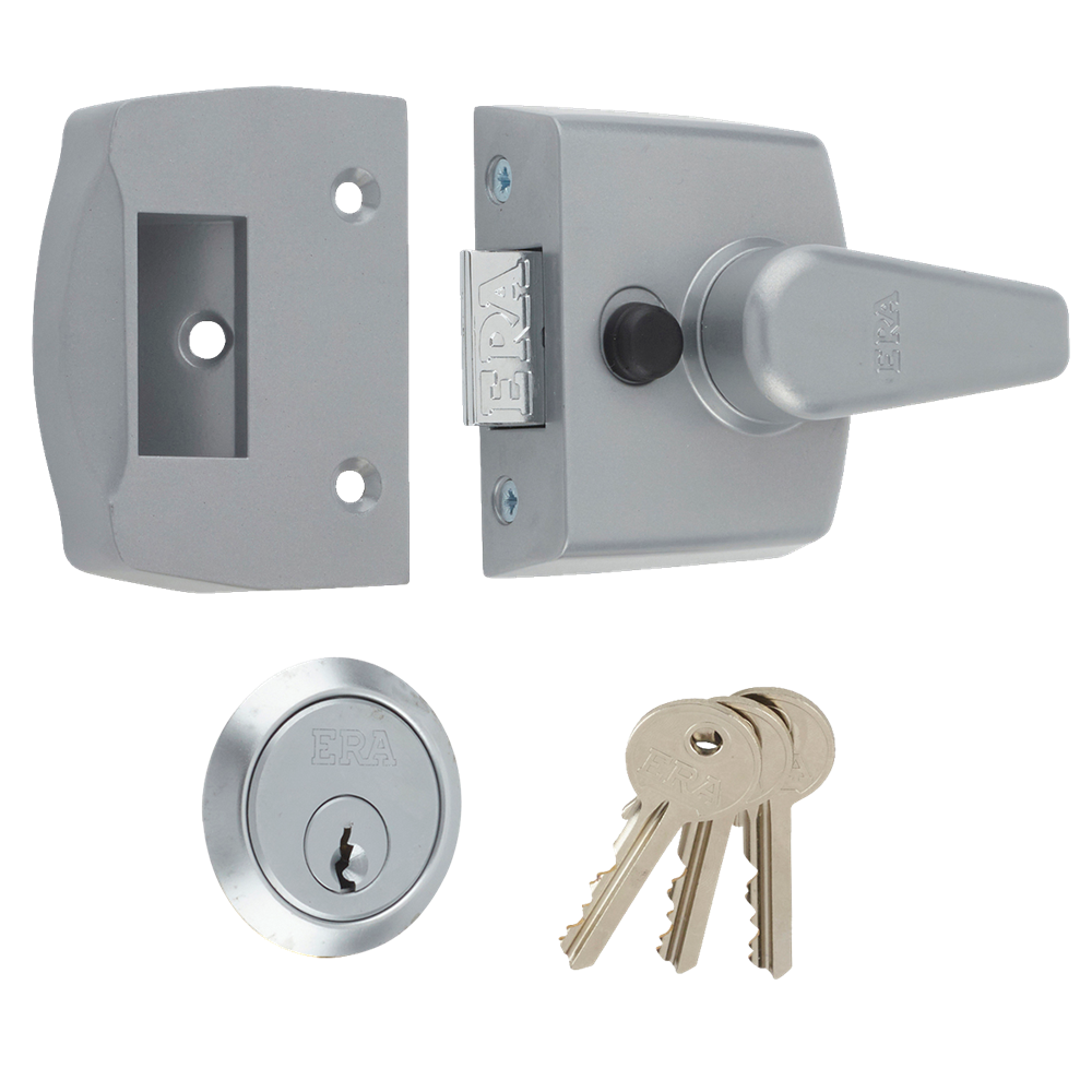 ERA 1430 Non-Deadlocking Nightlatch - 40mm Grey Case - SC Cyl Boxed
