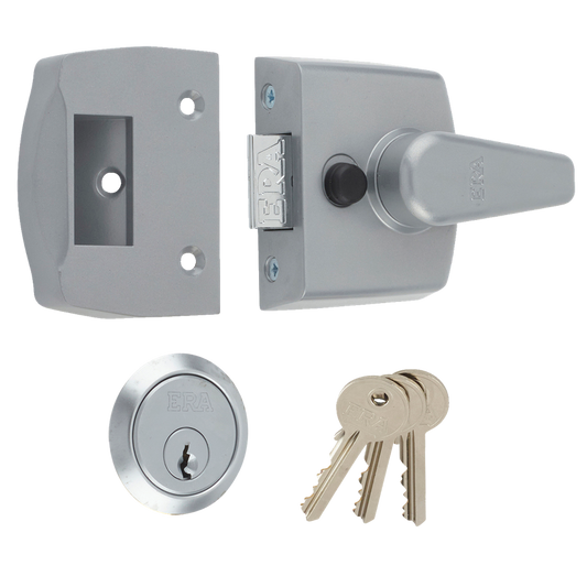 ERA 1430 Non-Deadlocking Nightlatch - 40mm Grey Case - SC Cyl Boxed