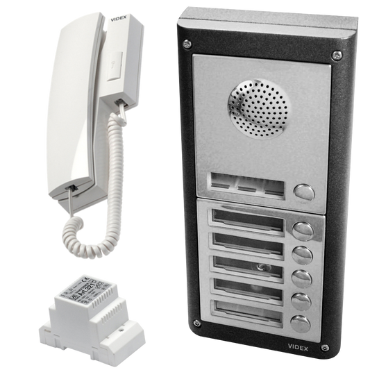 VIDEX 4K Series Surface Mounted Audio Kit c/w 3011 Handset - 6 Way