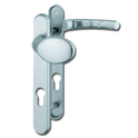 HOPPE  Atlanta UPVC Lever / Moveable Pad Door Furniture 77G/3831N/1710 - Silver