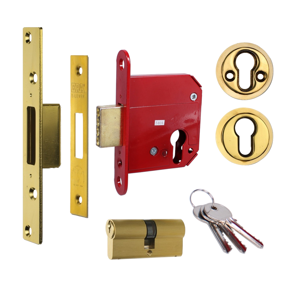 ERA 263 & 363 Fortress BS Euro Deadlock With Cylinder - 76mm PB KD Boxed