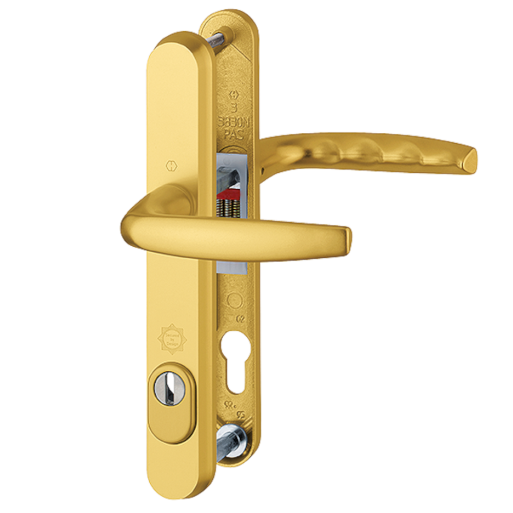 HOPPE Atlanta TS007 (2 Star) Door Furniture PAS24 92mm Centres 215mm Screw Centres - Gold