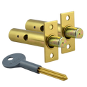 YALE PM444 Door Security Rack Bolt - 60mm PB 2 Bolts 1 Key Visi