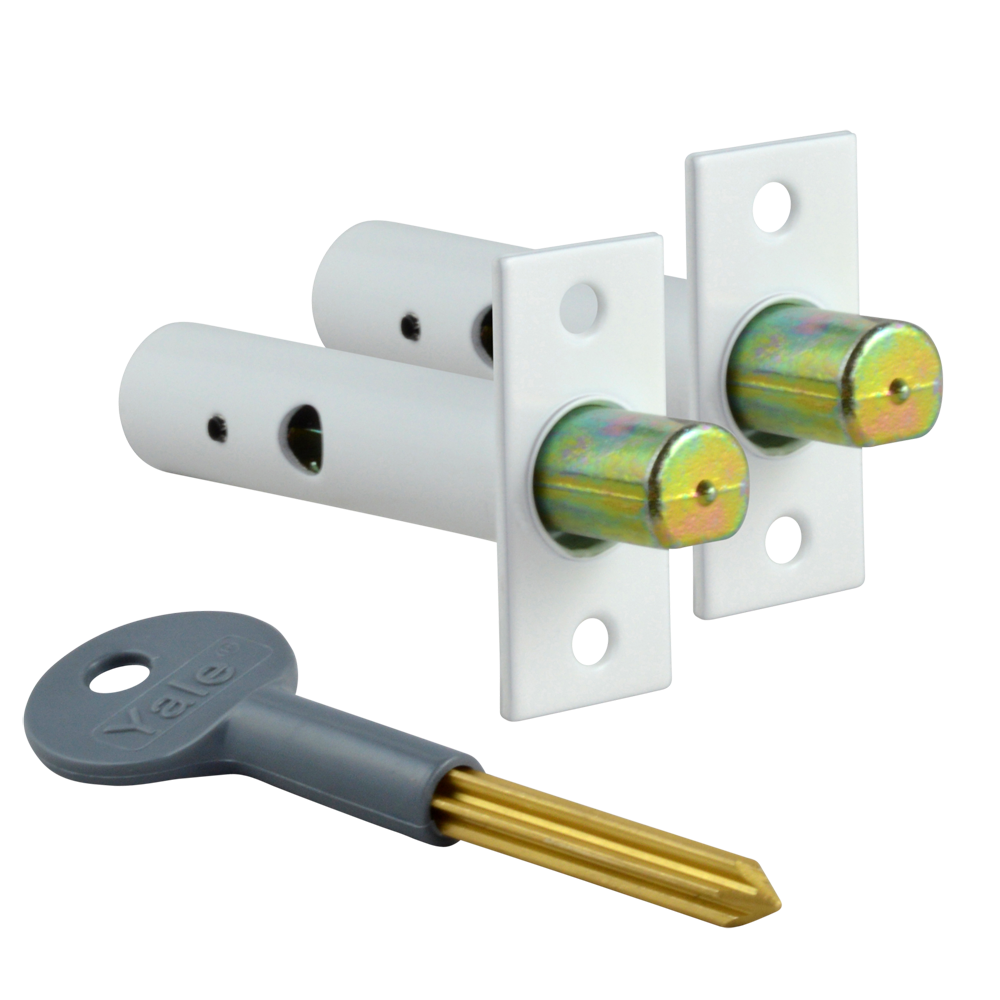 YALE PM444 Door Security Rack Bolt - 60mm WH 2 Bolts 1 Key Visi