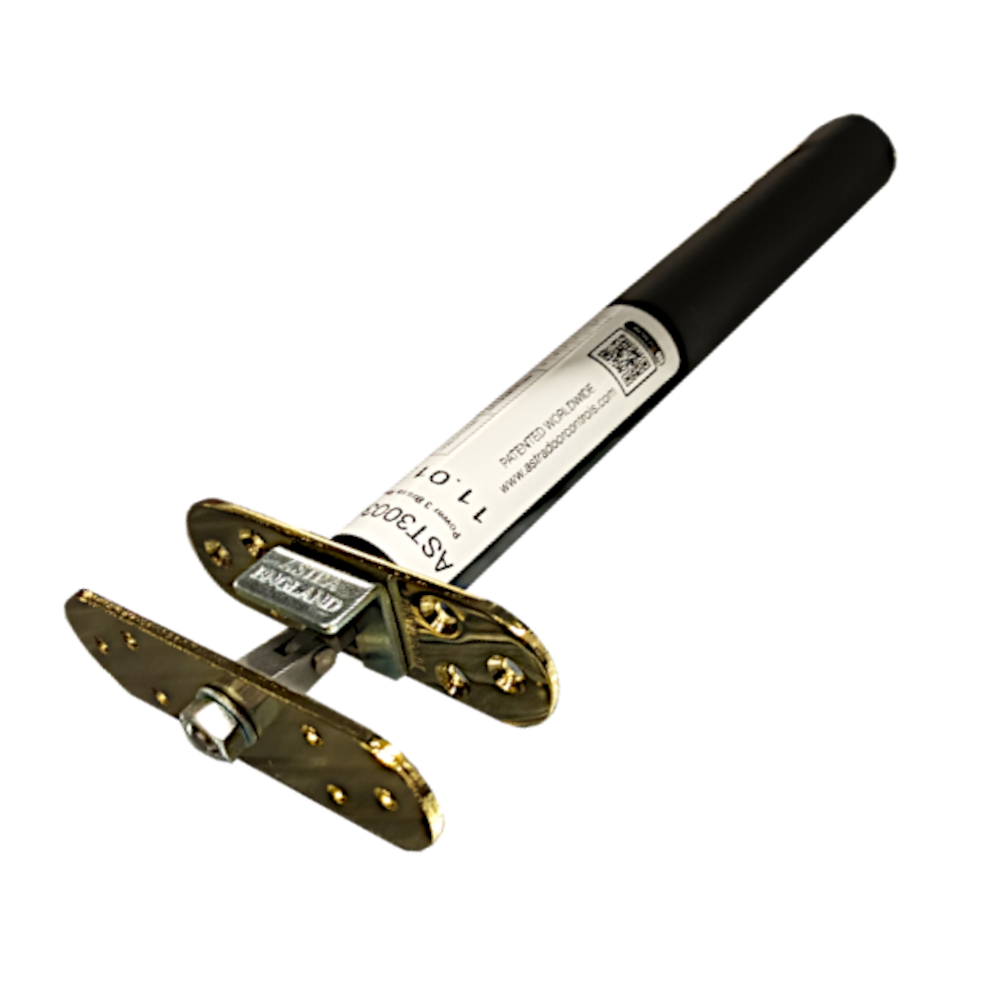 ASTRA 3003 Concealed Door Closer - Radius Plate Brass