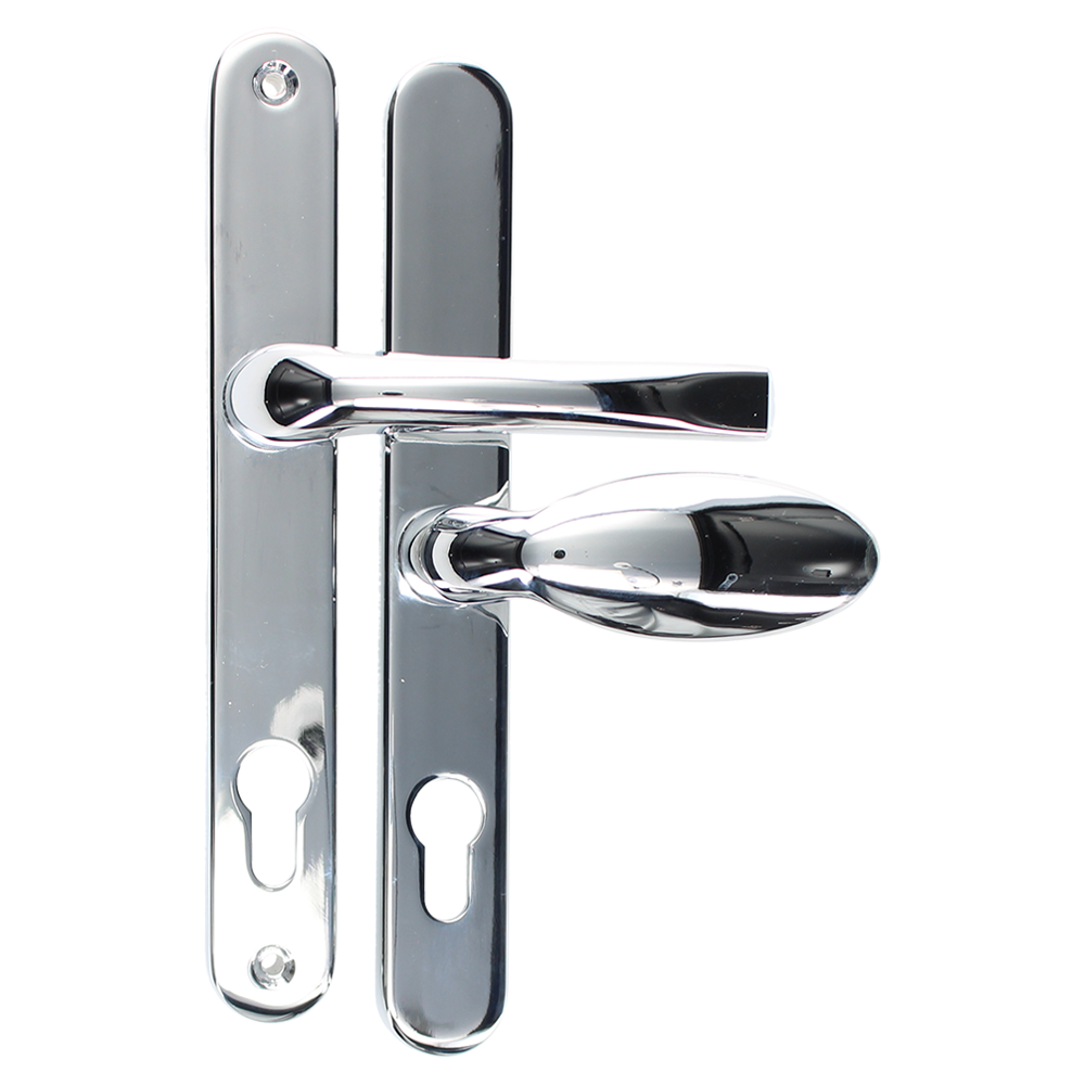 MILA Prolinea 92/62 Offset Lever/Pad UPVC Furniture - 240mm Backplate - Chrome