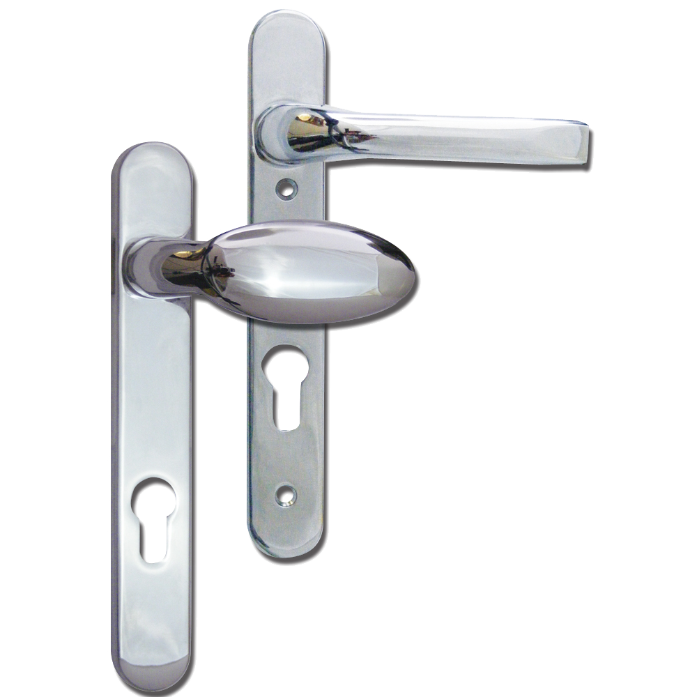 MILA Prolinea 92 Lever/Pad UPVC Furniture - 220mm Backplate - Chrome
