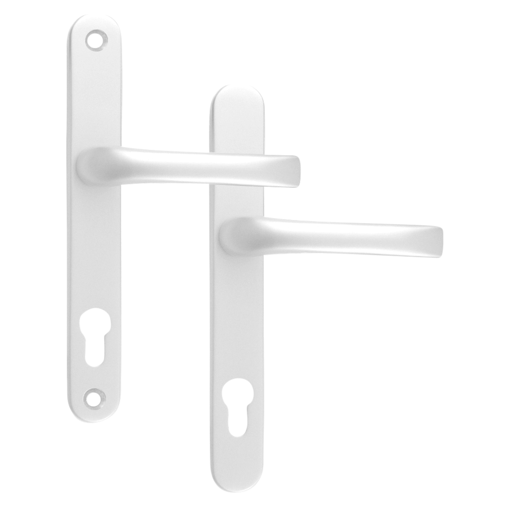 MILA Prolinea 92 Lever/Lever UPVC Furniture - 240mm Backplate - White